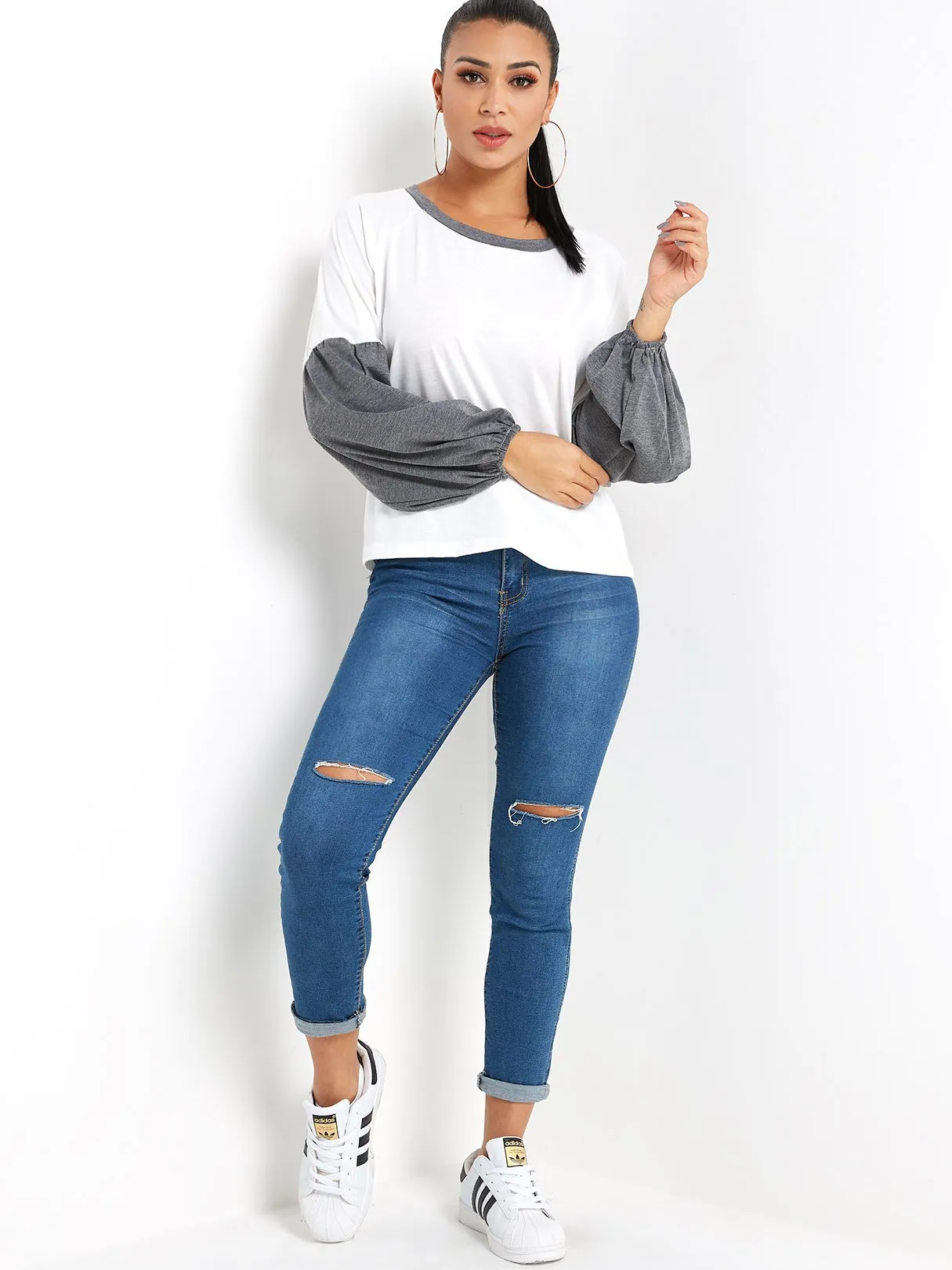 Custom Crew Neck Plain Long Sleeve Tee