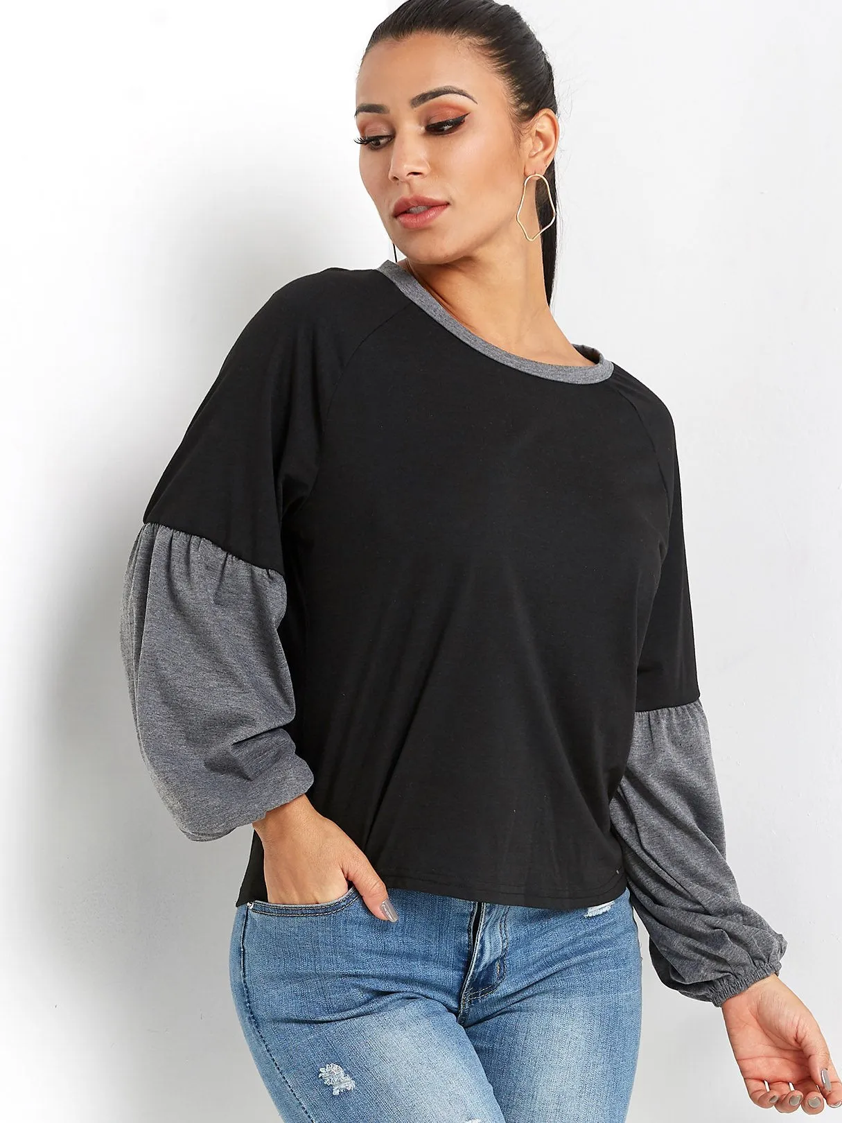 Custom Crew Neck Plain Long Sleeve Tee