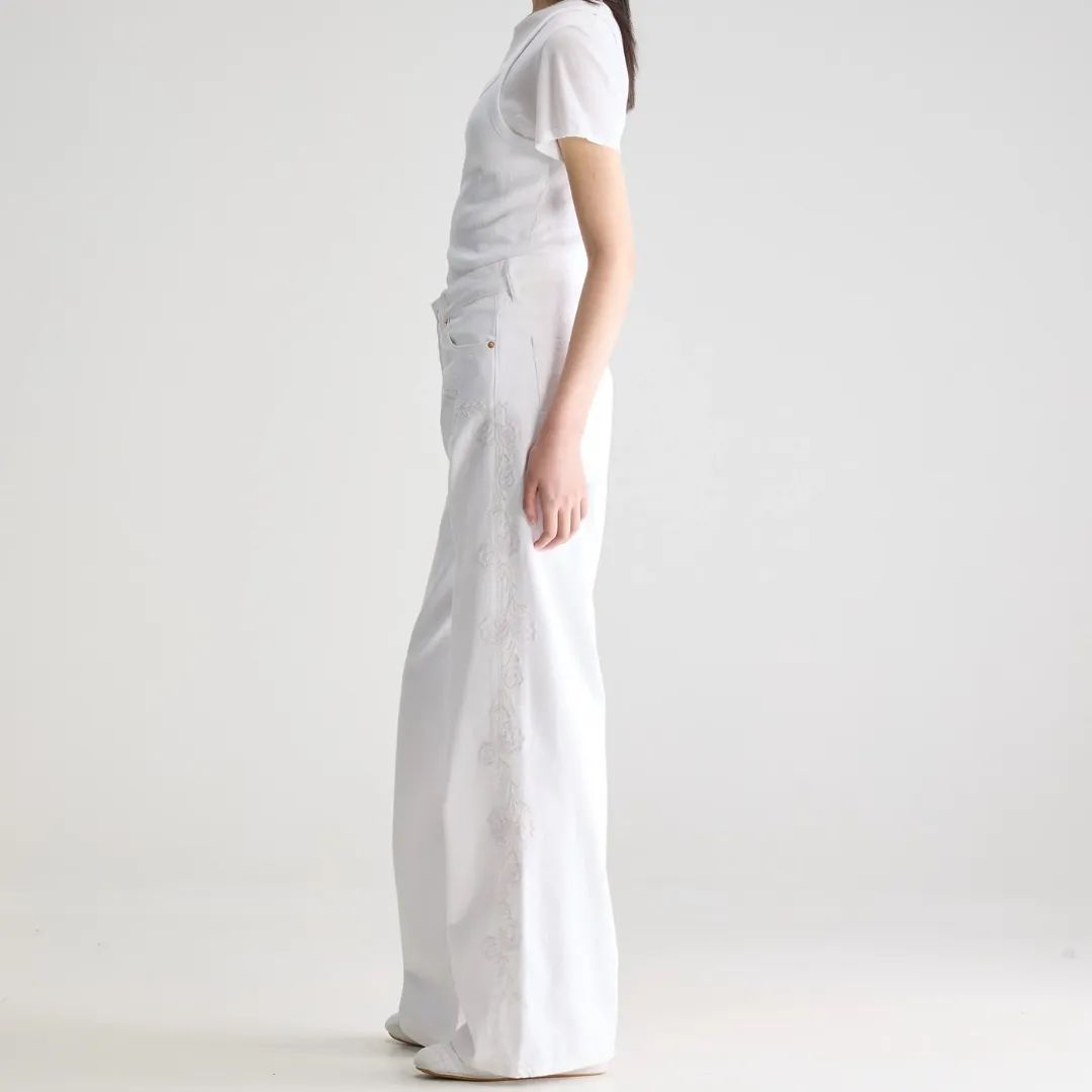 Denim N.97 Wide Jeans (White)