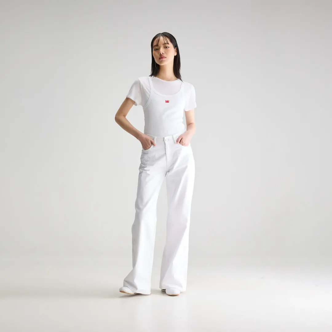 Denim N.97 Wide Jeans (White)