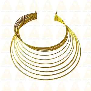 Elegant Multi-Layered Gold-Tone Statement Collar Necklace | Chocker Necklace