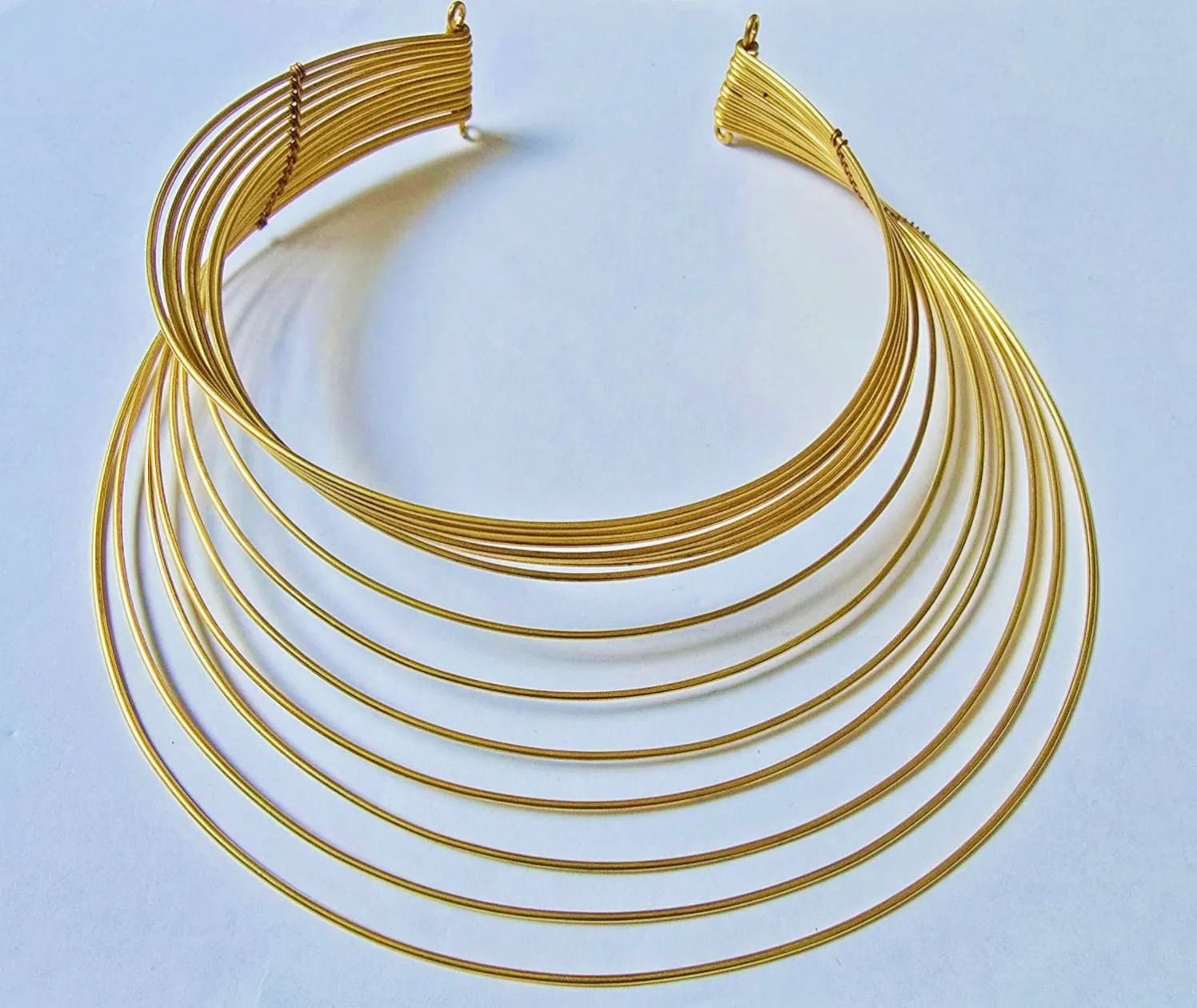 Elegant Multi-Layered Gold-Tone Statement Collar Necklace | Chocker Necklace