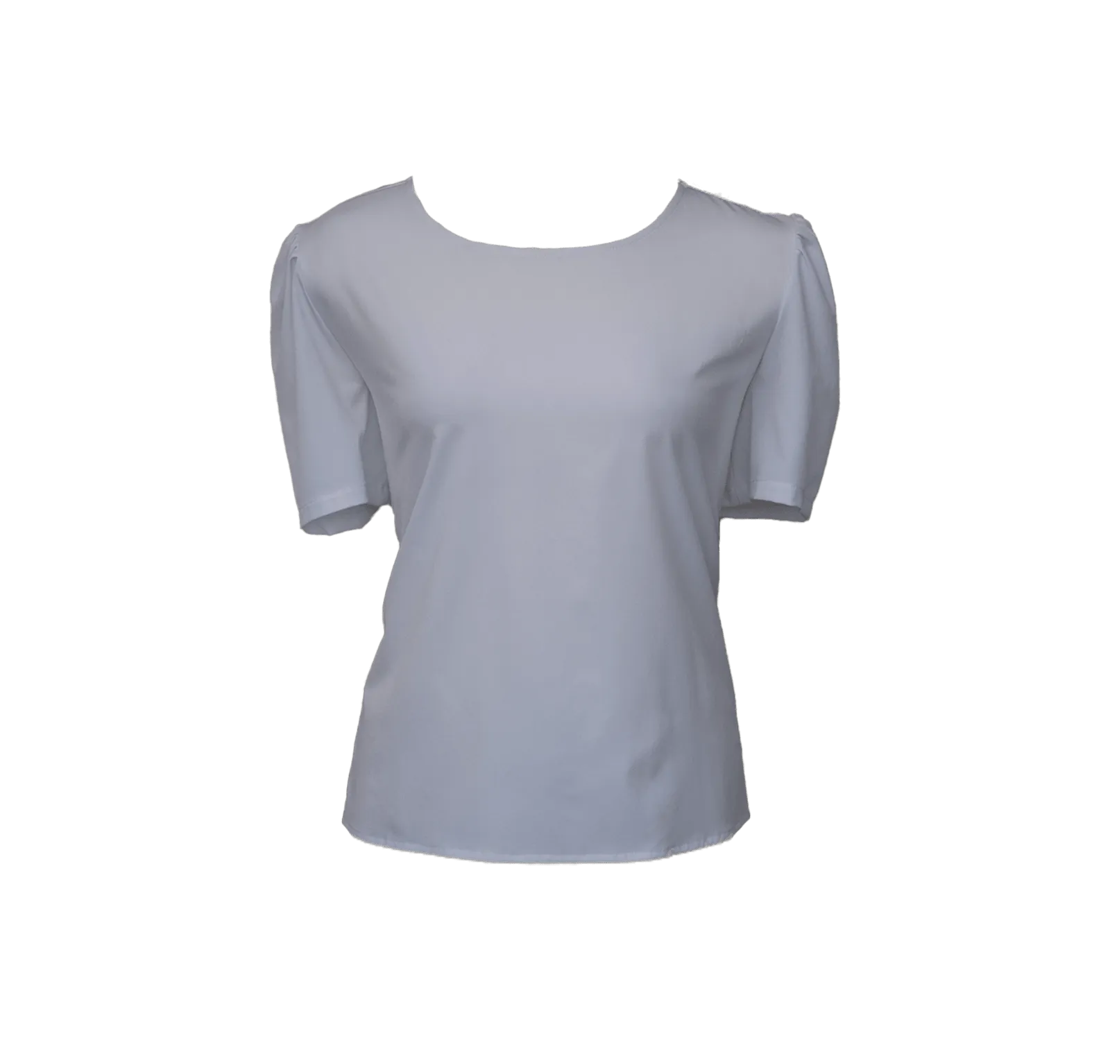 Elegant Round Neck Blouse in White | Le Réussi