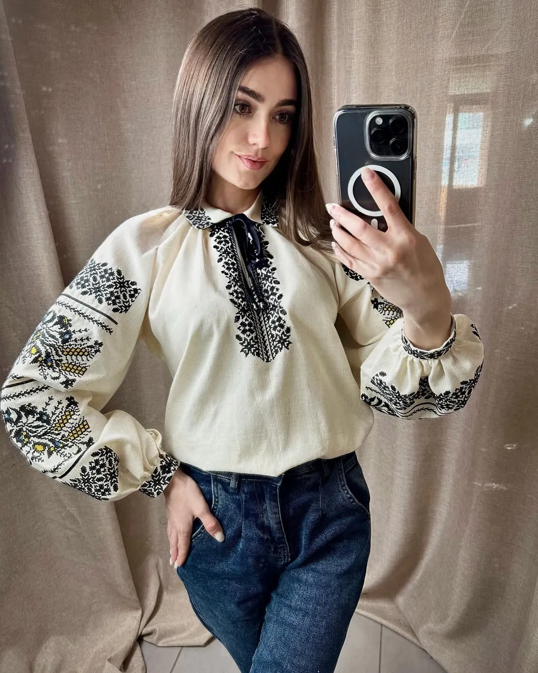 Embroidered blouse for women in Ukrainian style