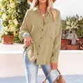 FashionSierra - Casual Elegant Lapel Button Down Shirt