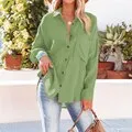 FashionSierra - Casual Elegant Lapel Button Down Shirt