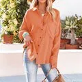 FashionSierra - Casual Elegant Lapel Button Down Shirt