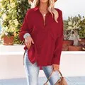 FashionSierra - Casual Elegant Lapel Button Down Shirt