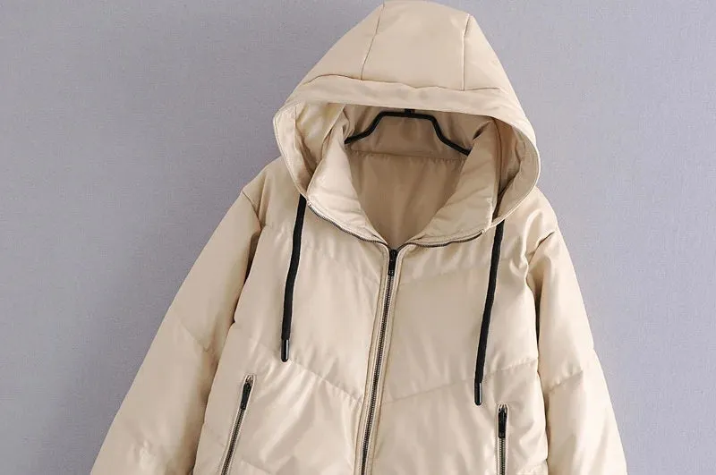 FAUX LEATHER PUFFER JACKET