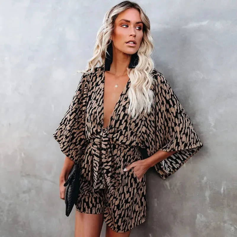 Fitshinling Print Long Sleeve Party Dress Women Chic Dance Wear Leopard Ruffles Sexy Short Dress Vintage Female Vestidos
