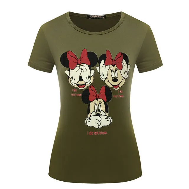 (Free Shipping) Owl Print O-Neck Short Sleeve T Shirt Women Tops (Free Shipping)