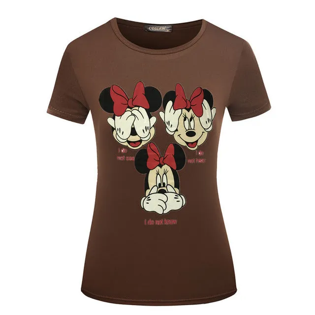(Free Shipping) Owl Print O-Neck Short Sleeve T Shirt Women Tops (Free Shipping)
