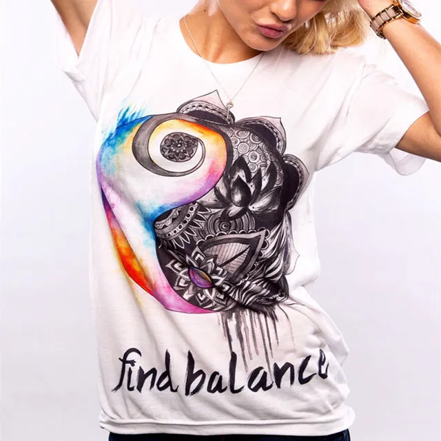 (Free Shipping) Owl Print O-Neck Short Sleeve T Shirt Women Tops (Free Shipping)