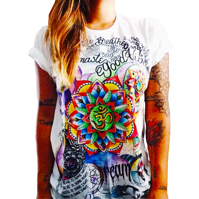 (Free Shipping) Owl Print O-Neck Short Sleeve T Shirt Women Tops (Free Shipping)