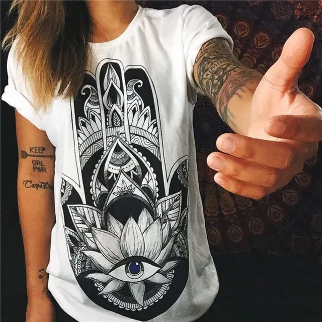 (Free Shipping) Owl Print O-Neck Short Sleeve T Shirt Women Tops (Free Shipping)