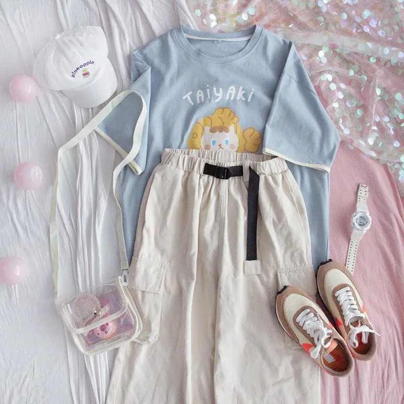 Girls' Summer Loose And Lovely Print Casual Top