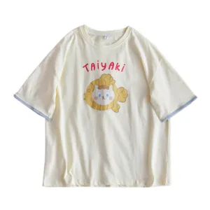 Girls' Summer Loose And Lovely Print Casual Top