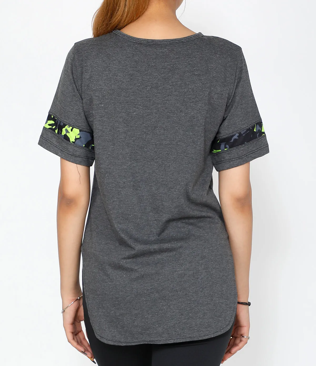 Grey Neon Camo Long T-Shirt