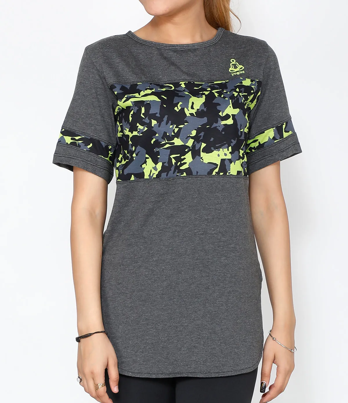 Grey Neon Camo Long T-Shirt