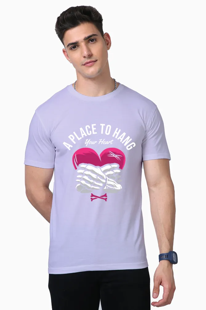 Half Sleeves T-Shirts printed with "A Place to Hang Your Hearts"