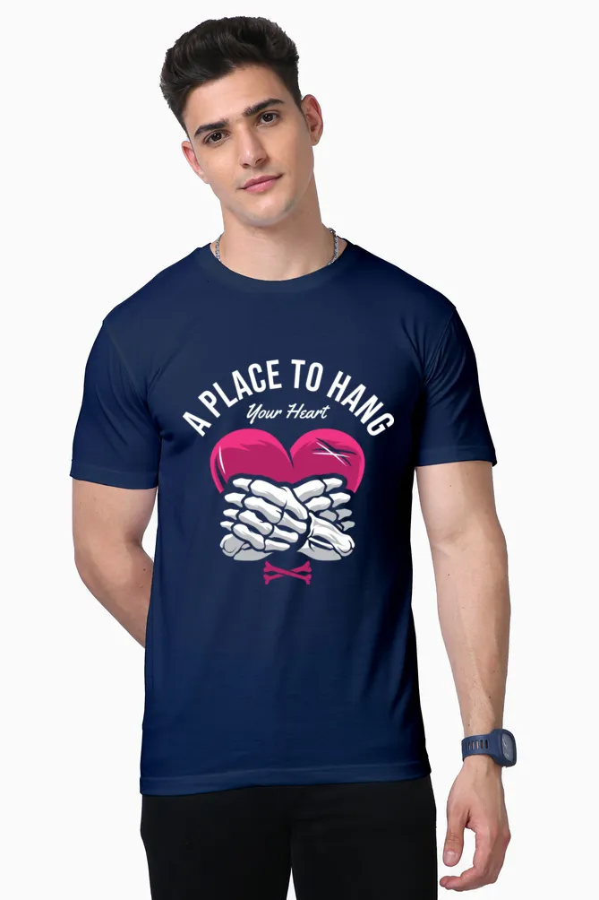 Half Sleeves T-Shirts printed with "A Place to Hang Your Hearts"