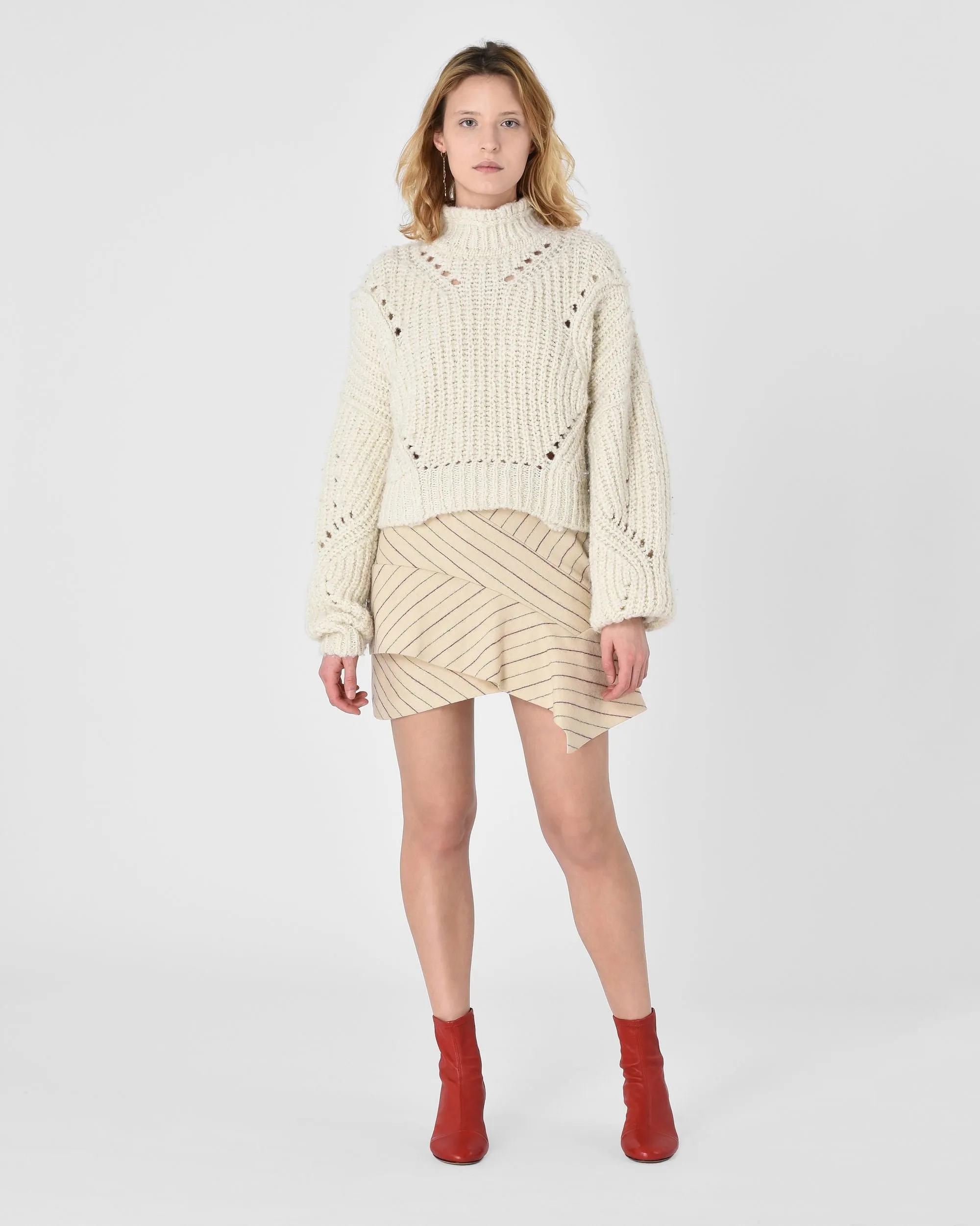 Isabel Marant Kimura Asymmetric Striped Mini Skirt