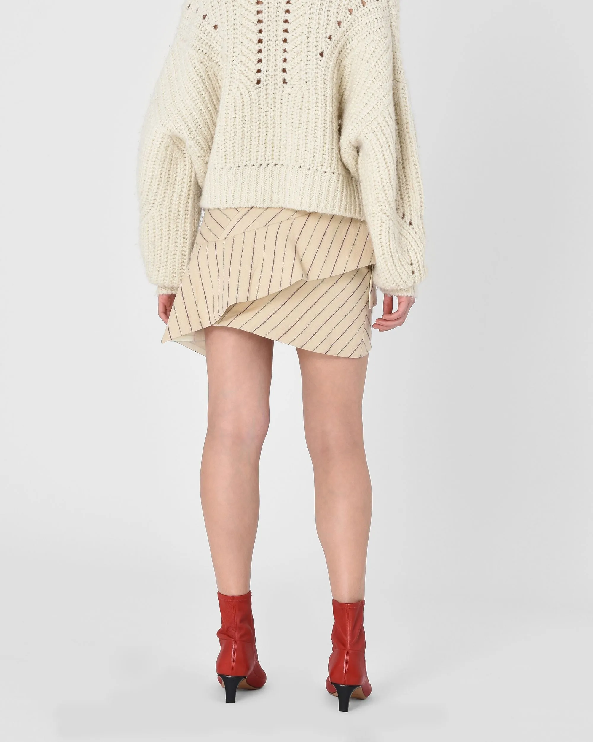 Isabel Marant Kimura Asymmetric Striped Mini Skirt