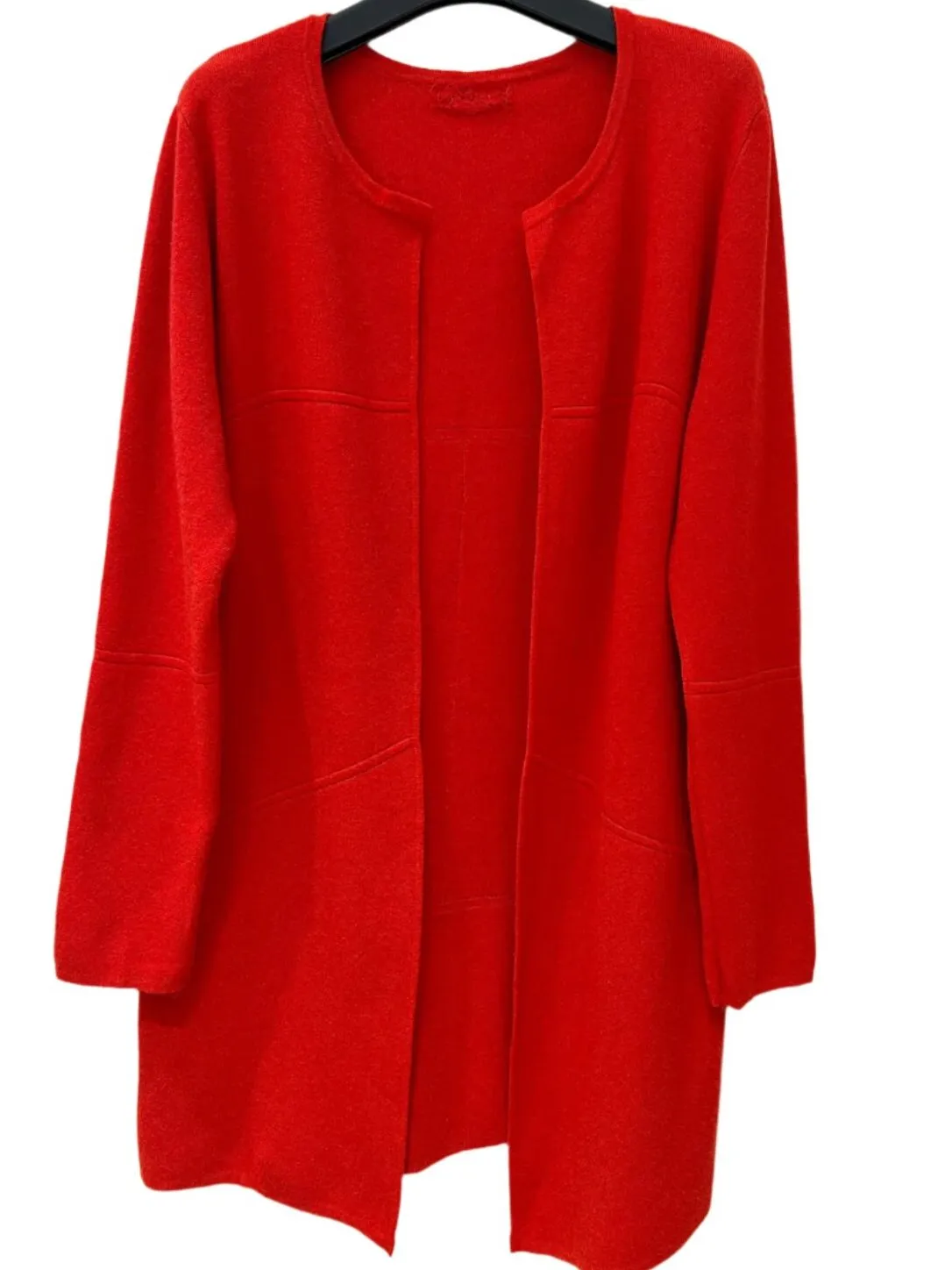 Italian Mid Length Classic Style Knit Jacket One Size