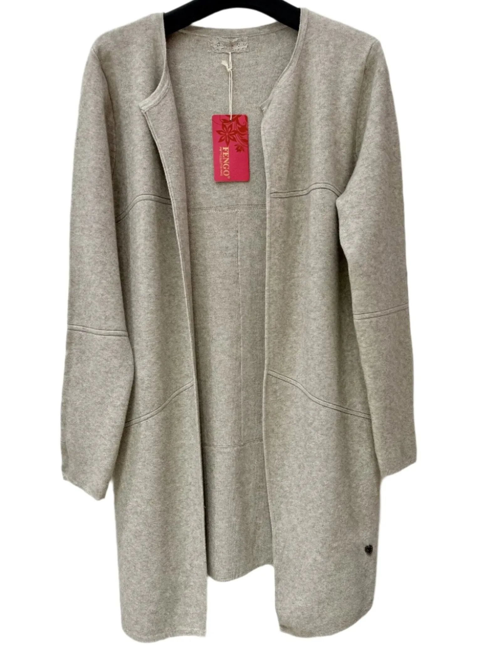 Italian Mid Length Classic Style Knit Jacket One Size