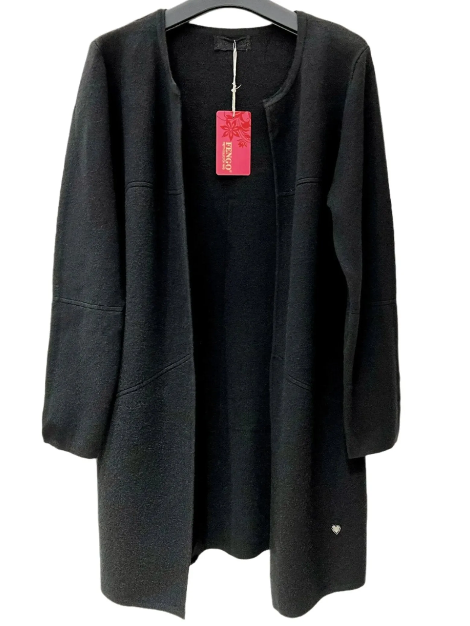 Italian Mid Length Classic Style Knit Jacket One Size