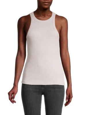 James Perse White Ribbed Tank Top