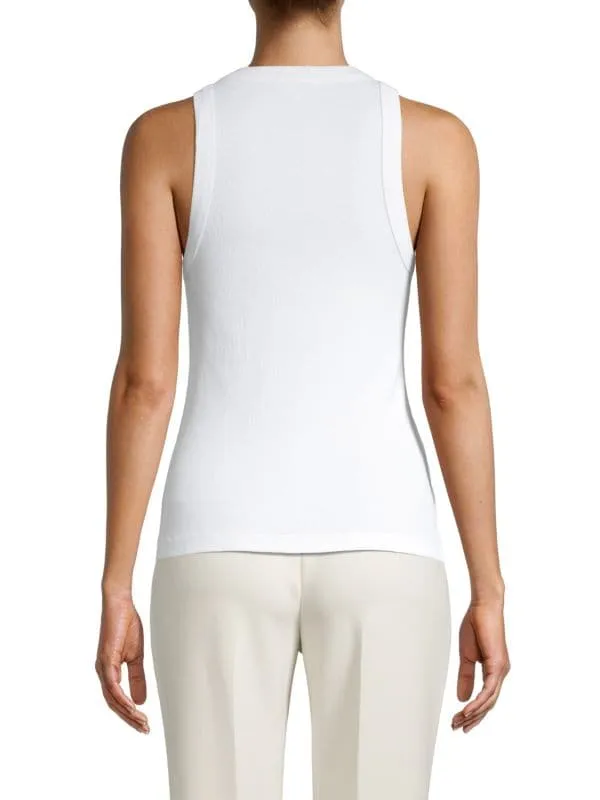 James Perse White Ribbed Tank Top