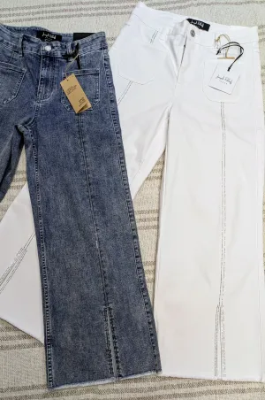 Joseph Ribkoff White Culotte Jeans Embellished