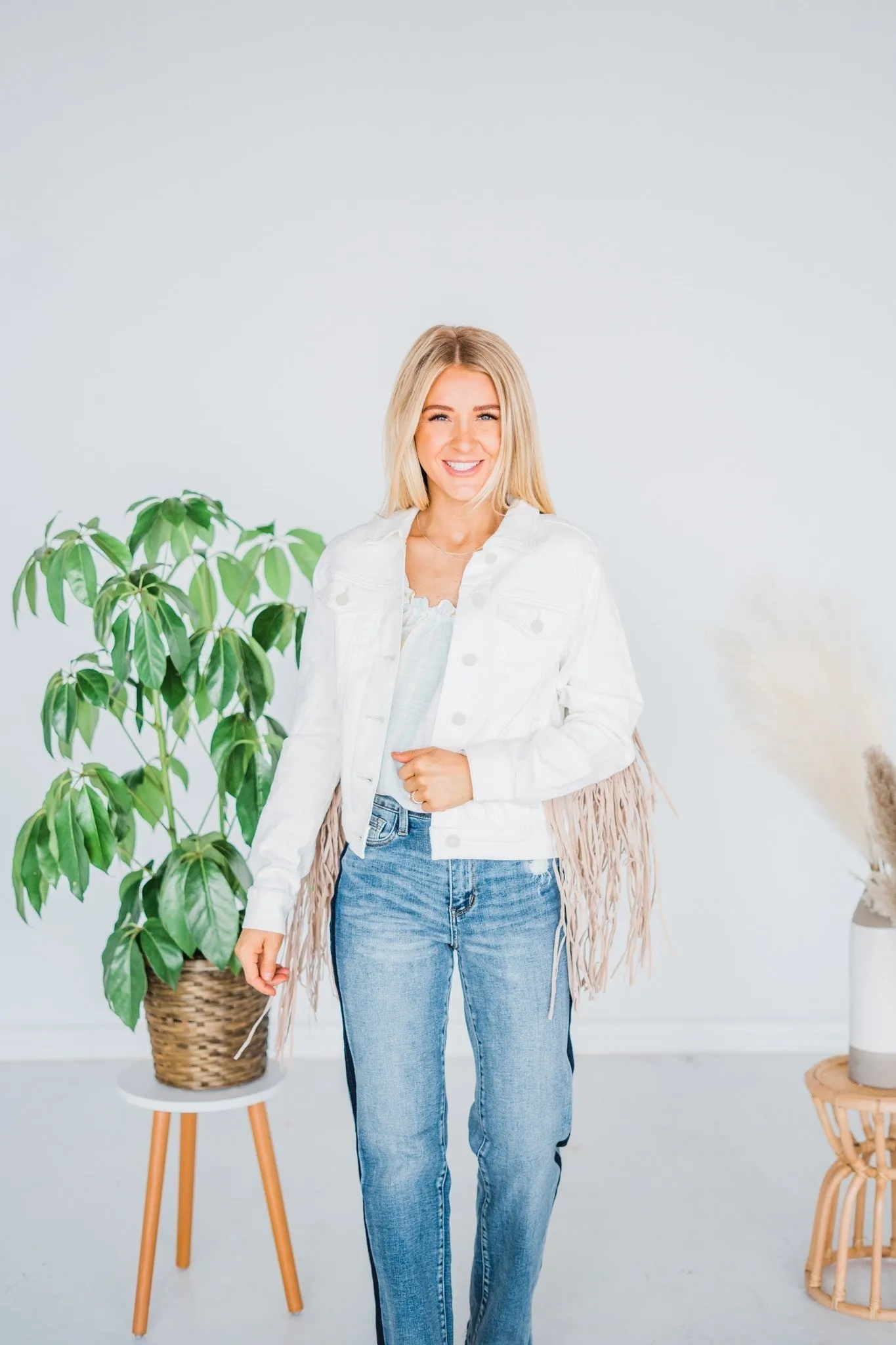 Judy Blue Off White Fringe Jacket FINAL SALE