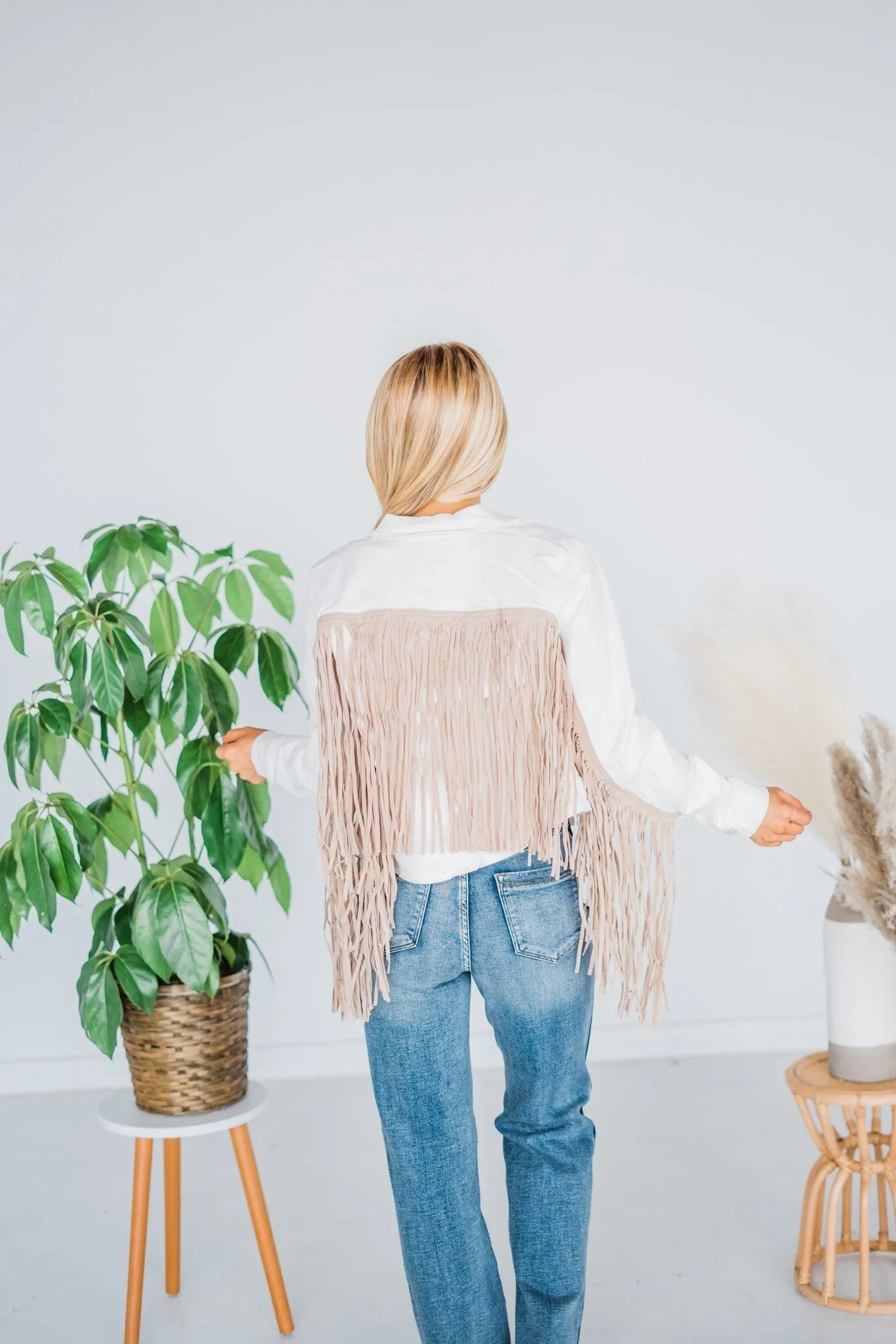 Judy Blue Off White Fringe Jacket FINAL SALE