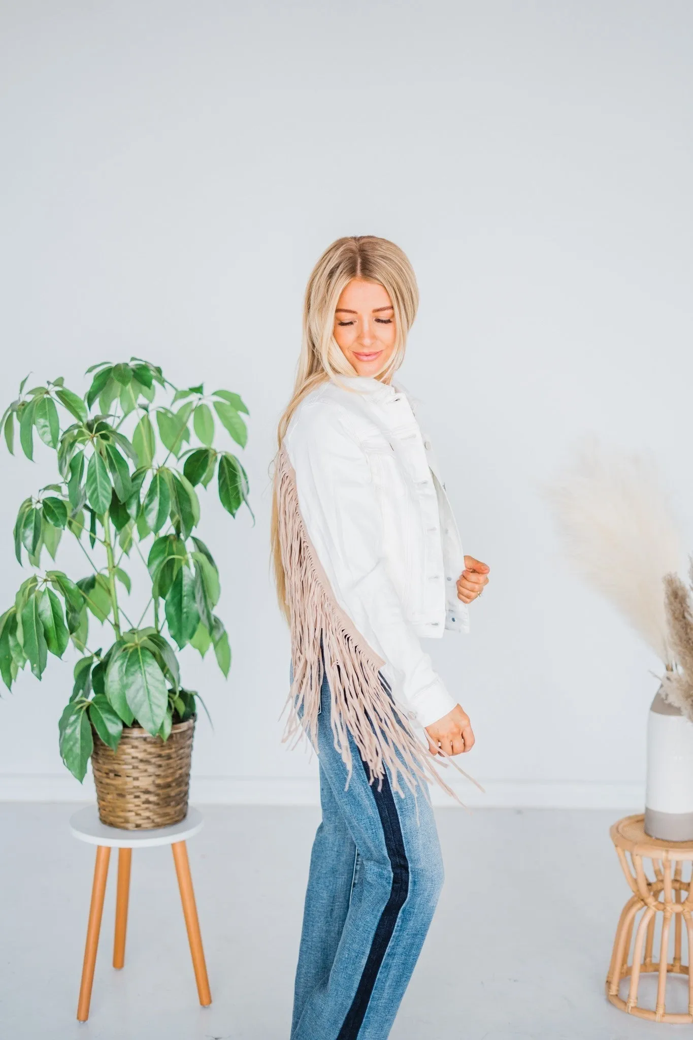 Judy Blue Off White Fringe Jacket FINAL SALE