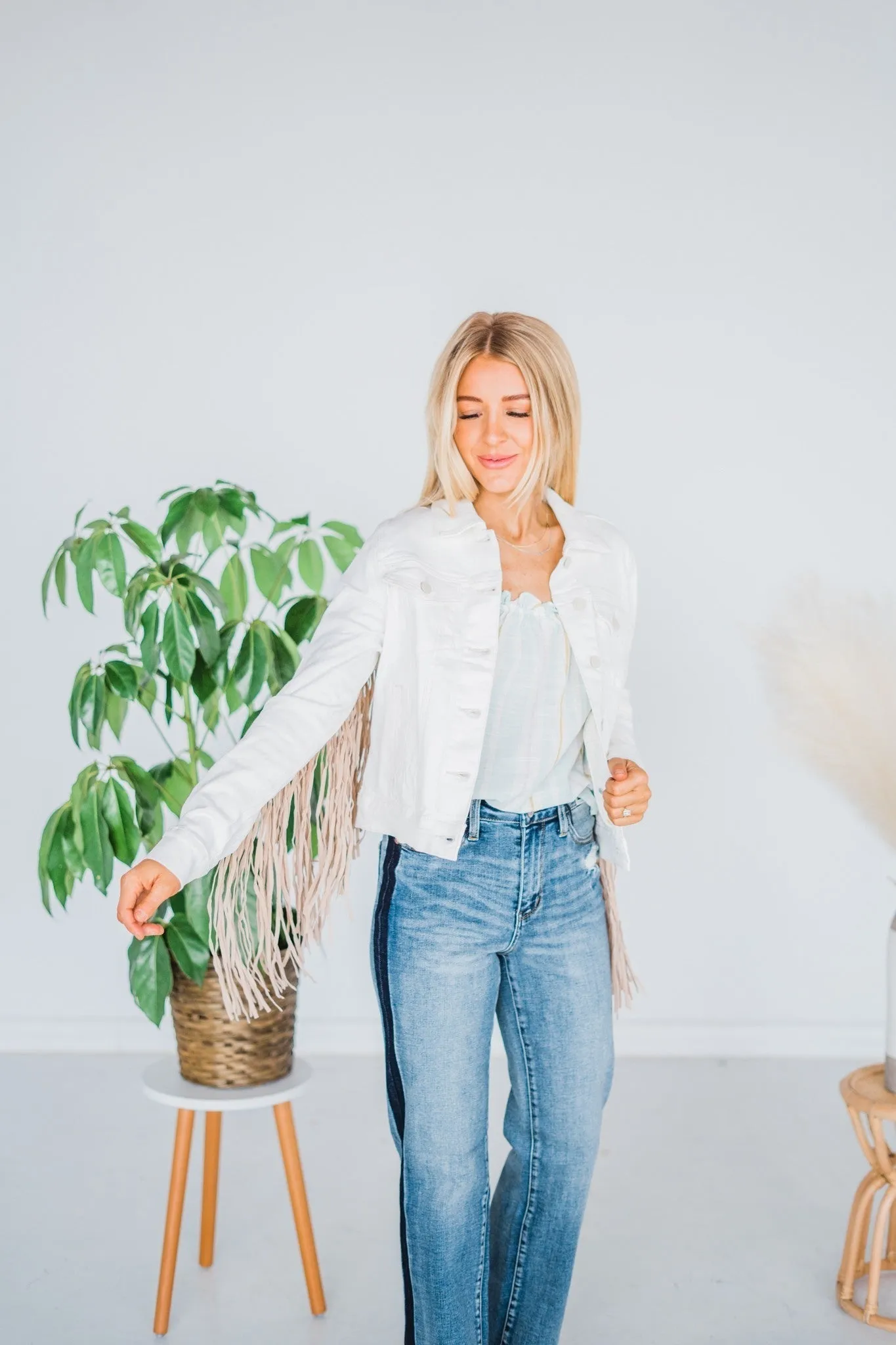 Judy Blue Off White Fringe Jacket FINAL SALE
