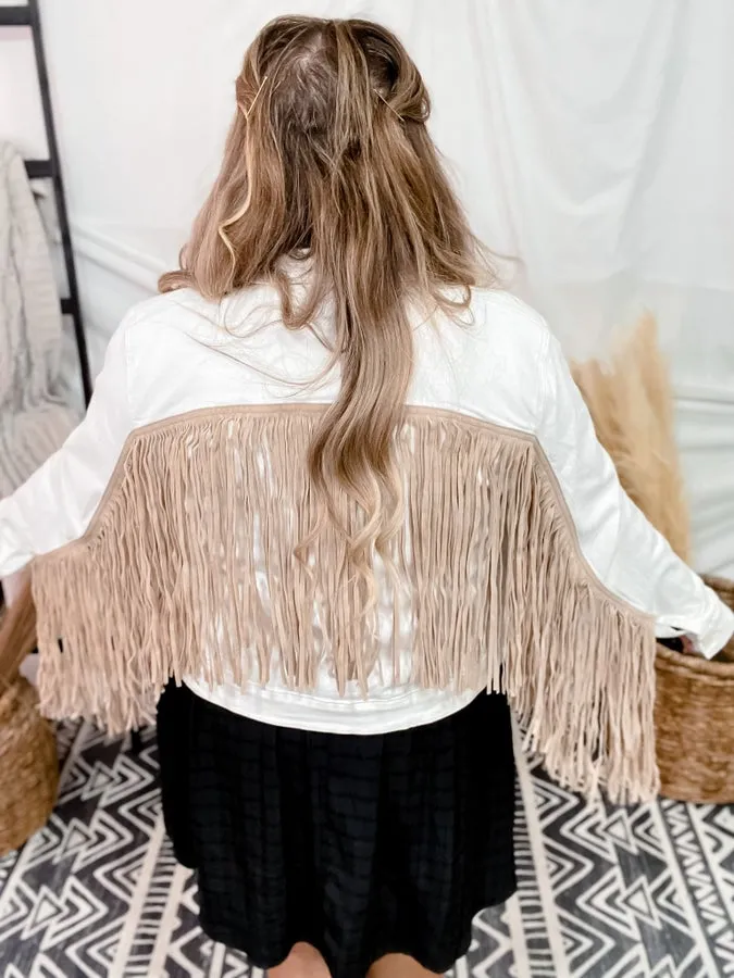 Judy Blue Off White Fringe Jacket FINAL SALE
