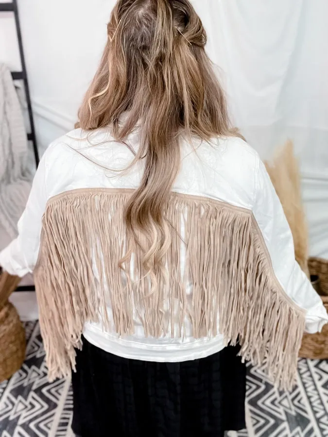 Judy Blue Off White Fringe Jacket FINAL SALE