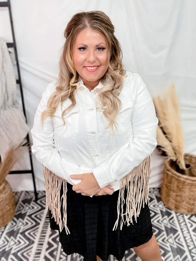 Judy Blue Off White Fringe Jacket FINAL SALE