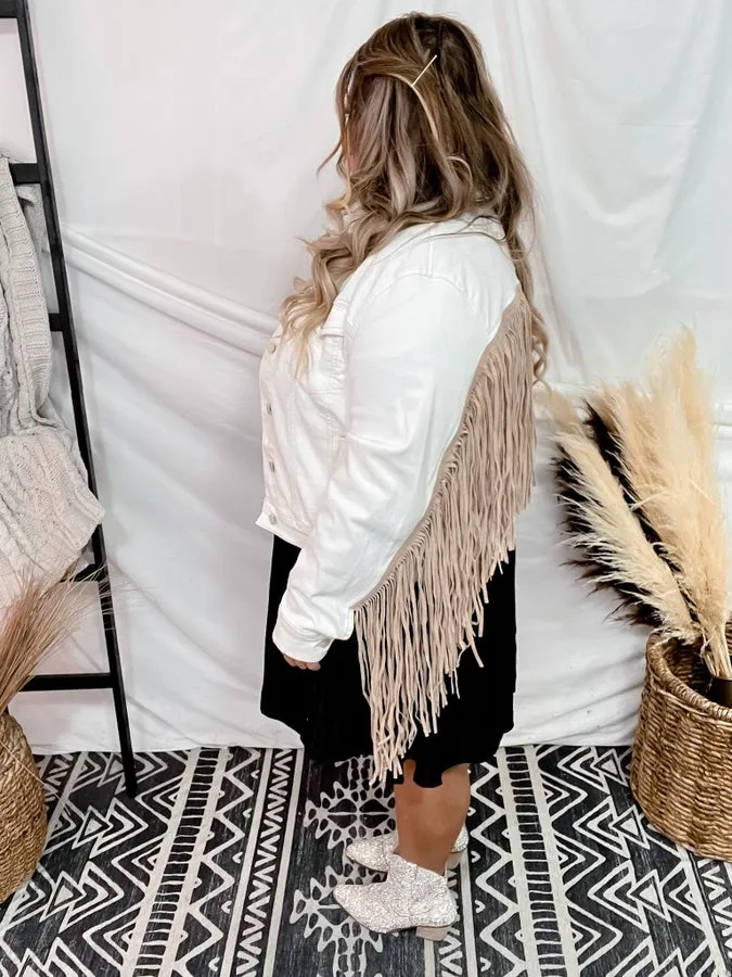 Judy Blue Off White Fringe Jacket FINAL SALE