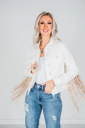 Judy Blue Off White Fringe Jacket FINAL SALE