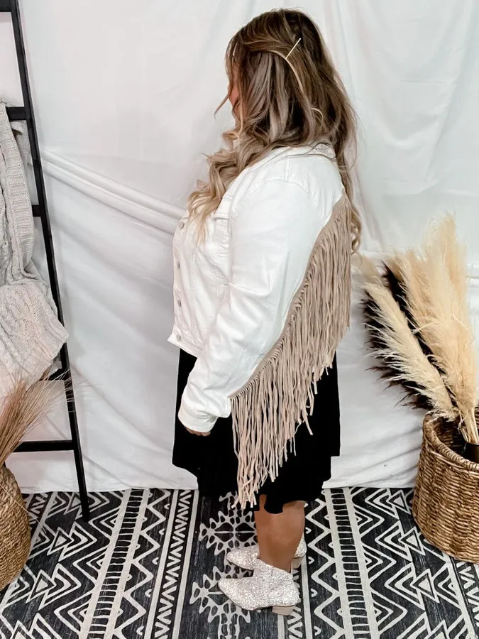Judy Blue Off White Fringe Jacket FINAL SALE