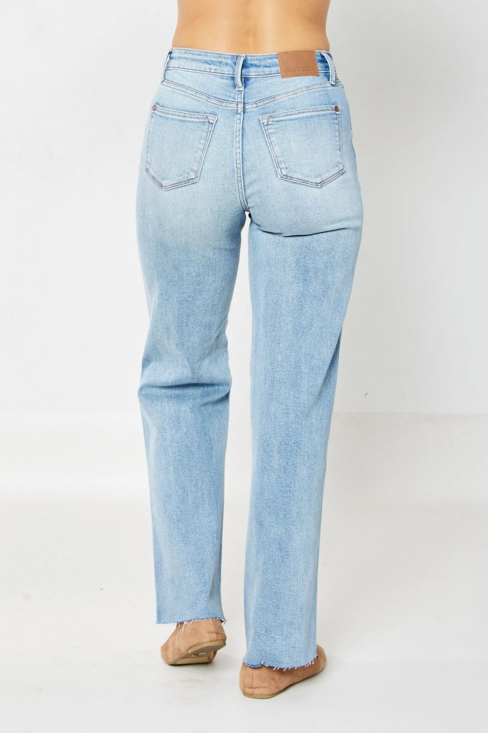Judy Blue Rigid High Waist 90's Destroyed Straight Jean -Available in Misses and Plus Sizes