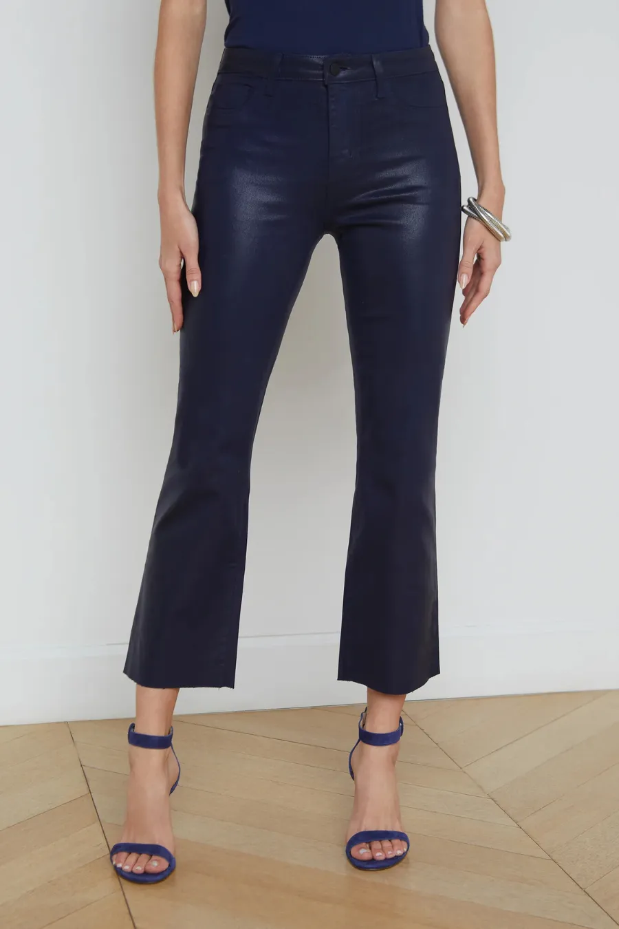 Kendra Coated Cropped Jean Midnight