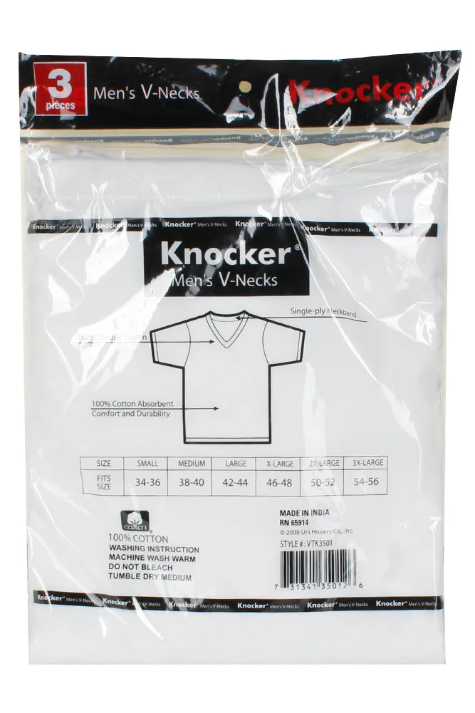 Knocker Men's 3 Pack Cotton Short Sleeve Casual T-Shirts