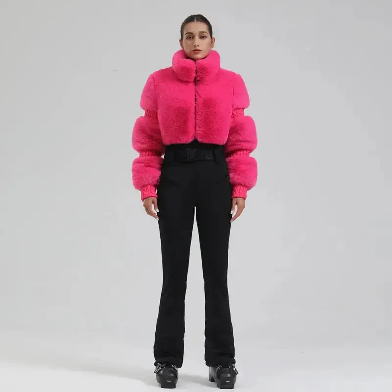 Ladies Tight One-piece Ski Jumpsuits Black/L
