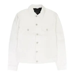 LEATHER TRUCKER JACKET WHITE LEATHER JACKETS