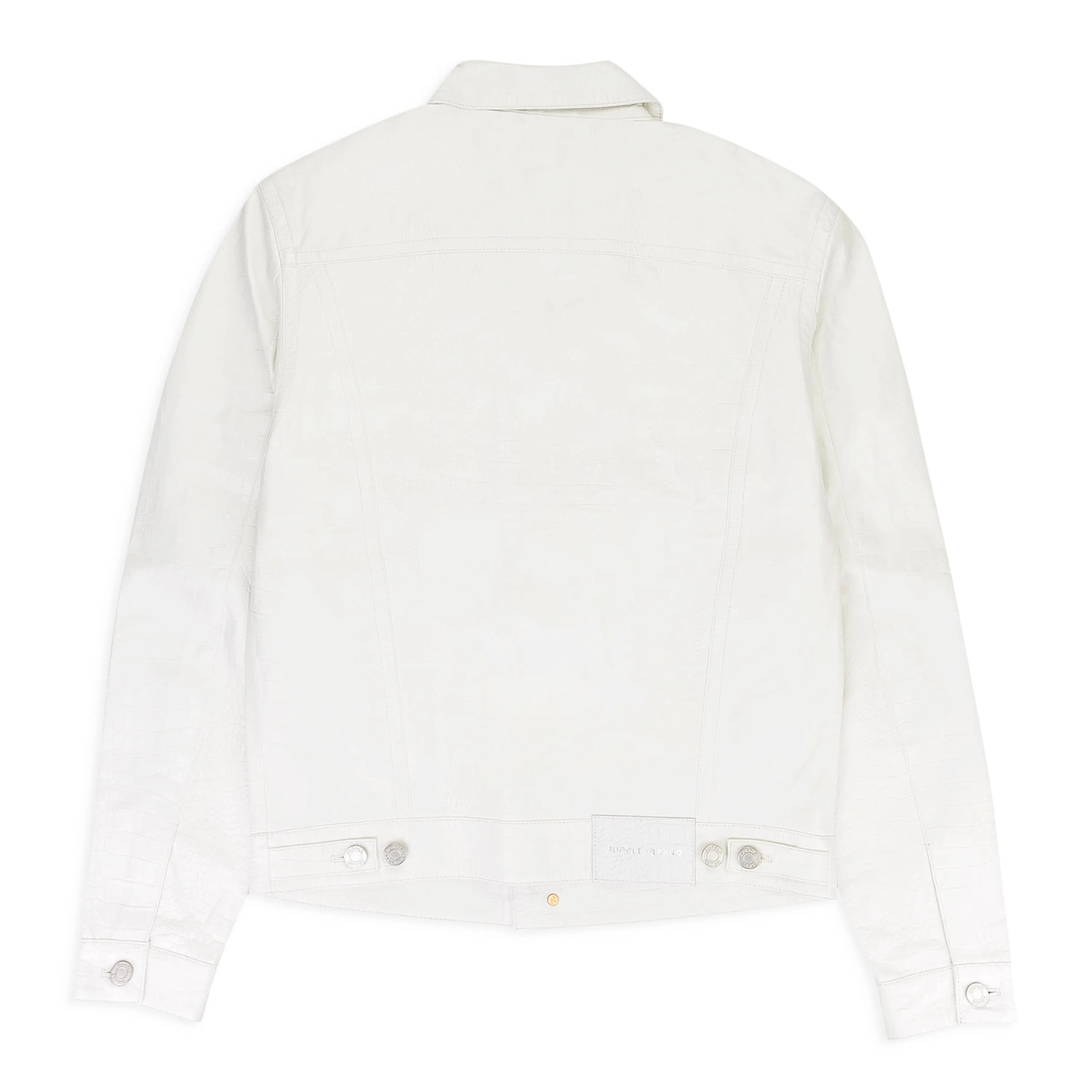LEATHER TRUCKER JACKET WHITE LEATHER JACKETS