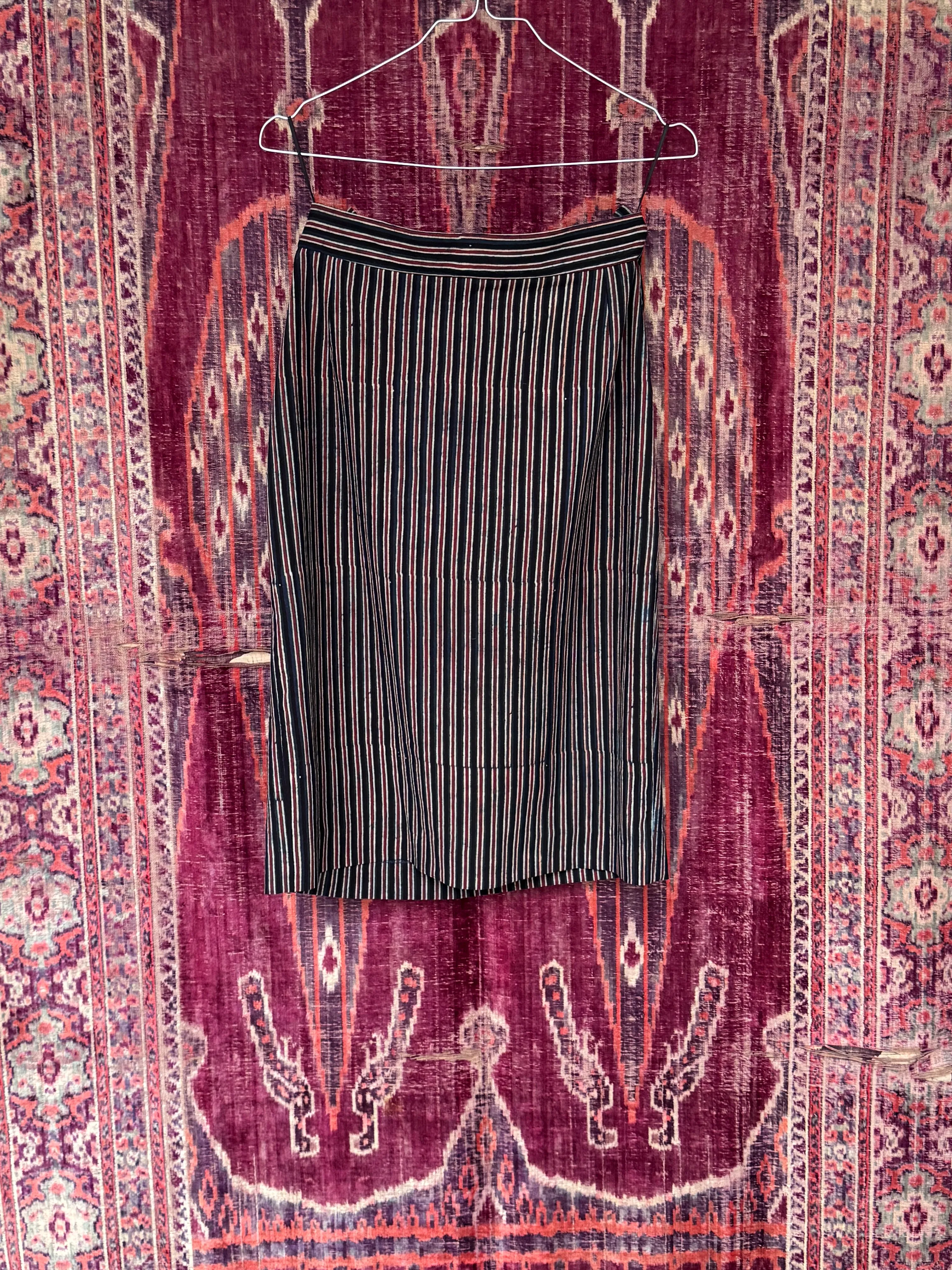 Lena Skirt, irregular block printed stripe